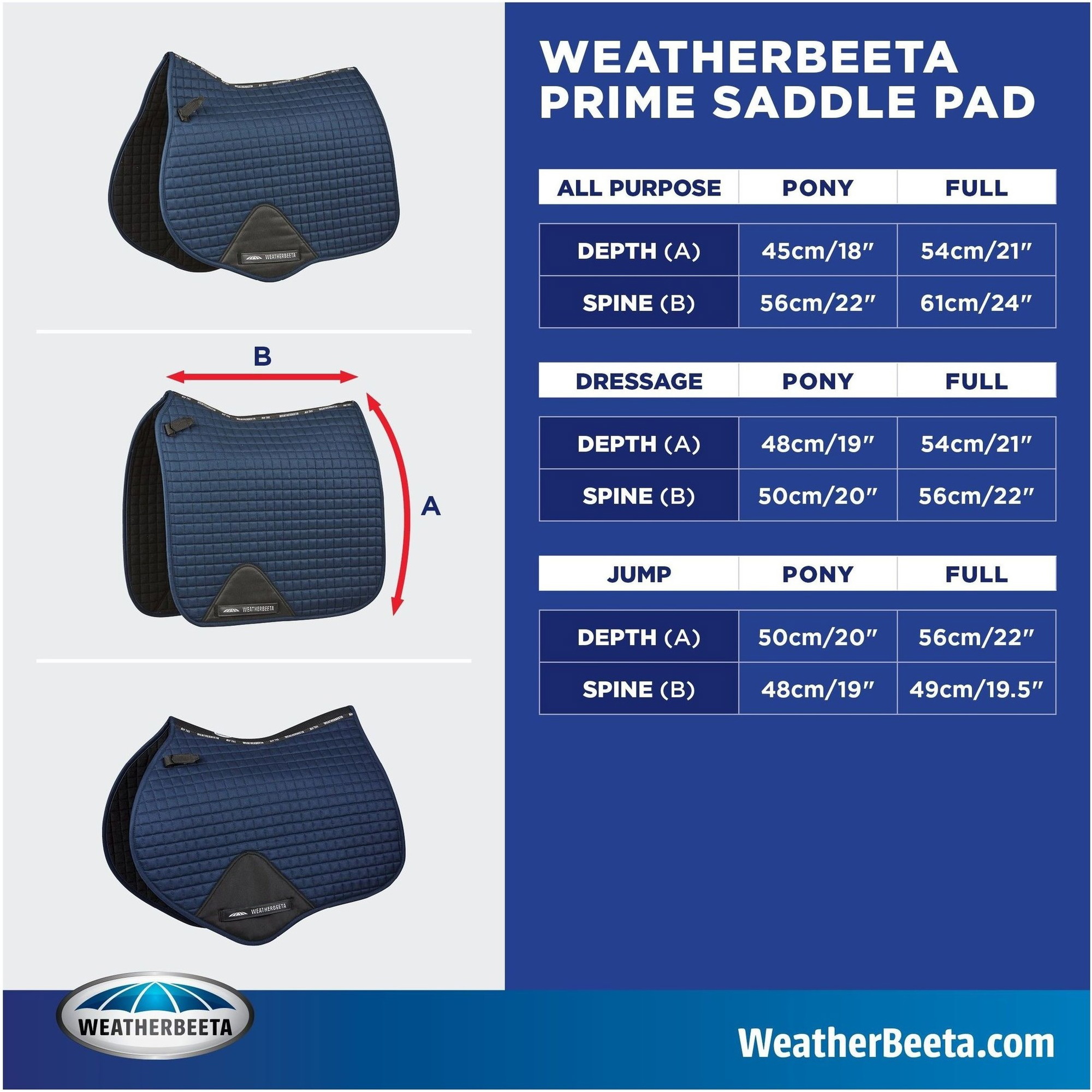 Weatherbeeta Prime Dressursattelauflage 1000745 - Türkis